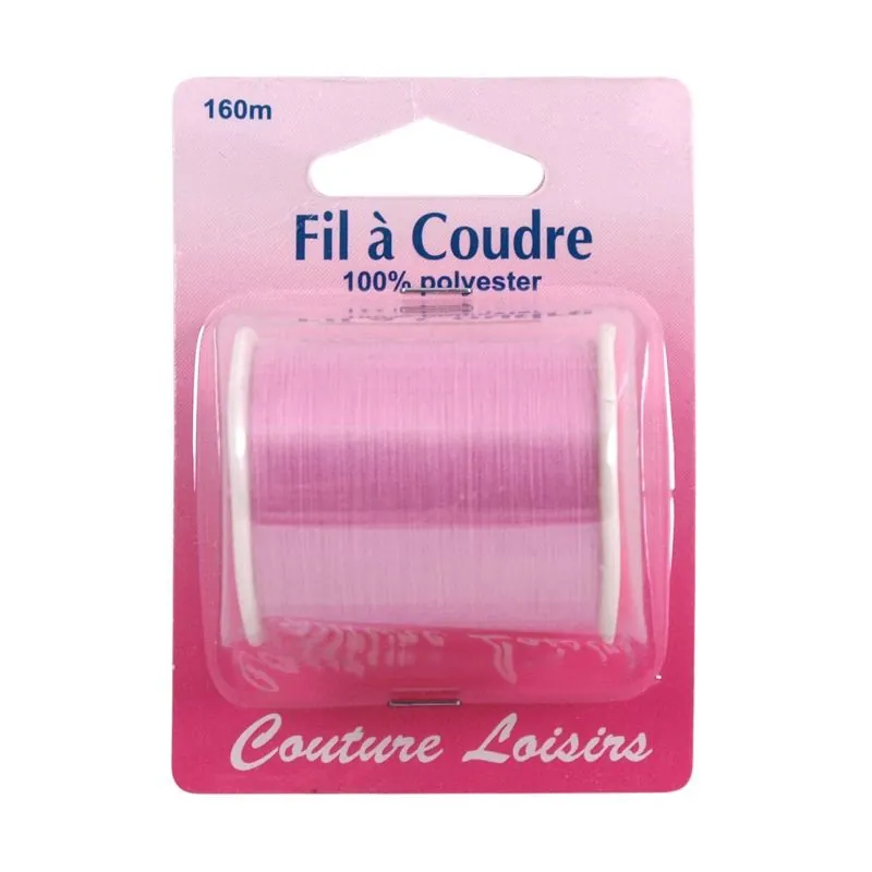 pink polyester sewing thread - 160 m