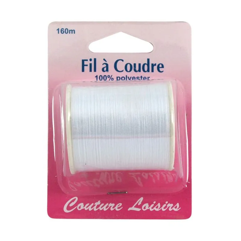White polyester sewing thread - 160 m