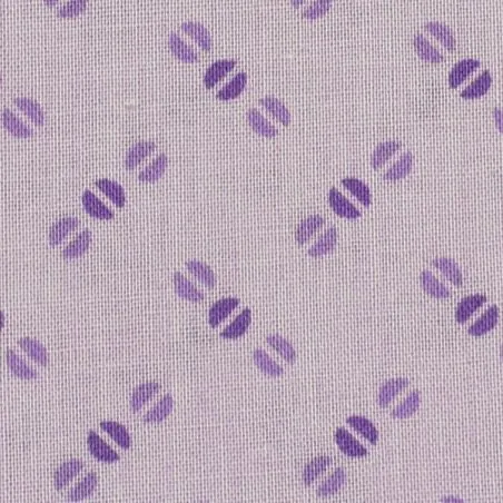 Tissu coton patchwork trio de pois violet