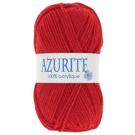 Pelote rouge 100% acrylique Azurite x10 - 50 gr