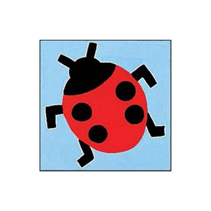 Embroidery canvas ladybug for children 6 years old - 14 x 14 cm