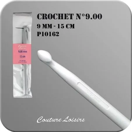 Crochet - 15 cm - n°9.00 - plastique