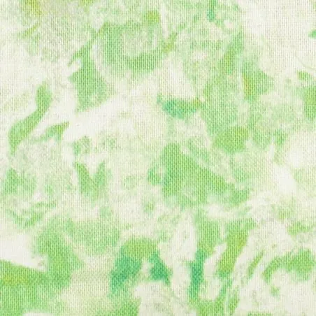 Tissu coton patchwork marbré vert anis