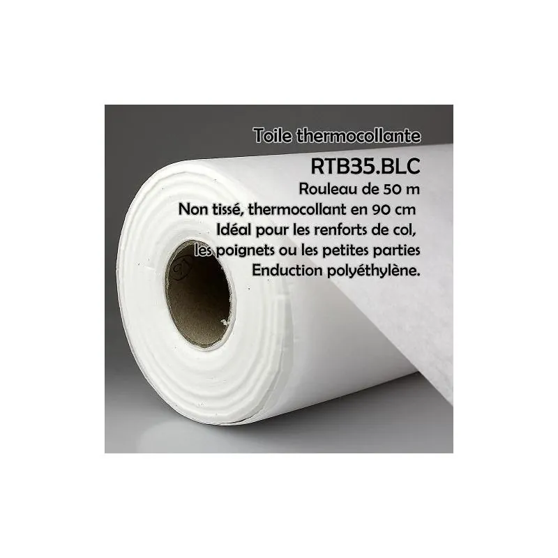 50 m roll of iron-on nonwoven fabric width 90 cm