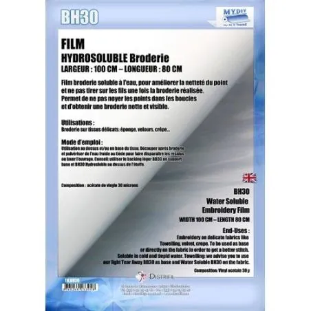 Film Hydrosoluble Broderie L 80cm l 100cm