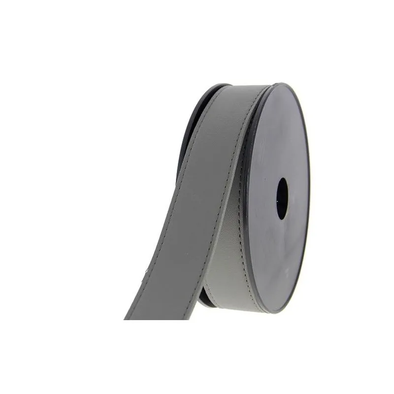 Grey leatherette strap - 30 mm - 6 m