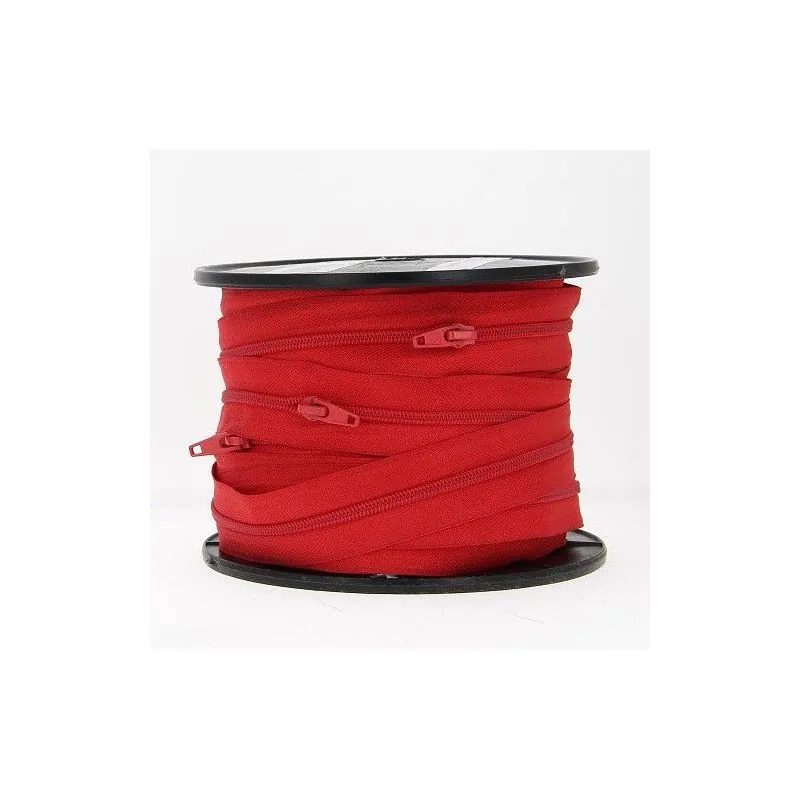 Red zipper - 30 m spiral chain n°5 with sliders