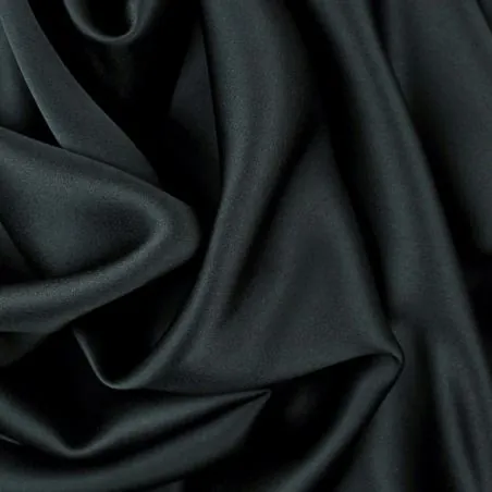 Tissu Crêpe envers-satin de couleur noir