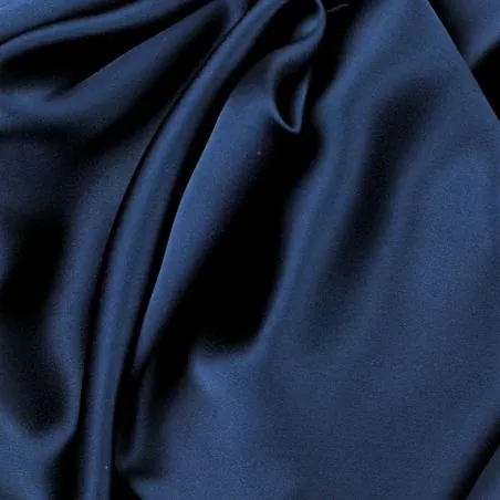 Tissu Crêpe envers-satin de couleur bleu marine
