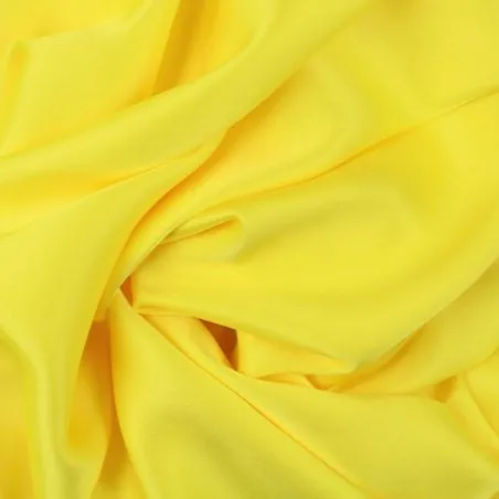 Tissu Crêpe envers-satin de couleur jaune
