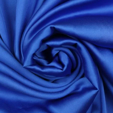 Tissus satin polyester bleu roi - Toucher soie