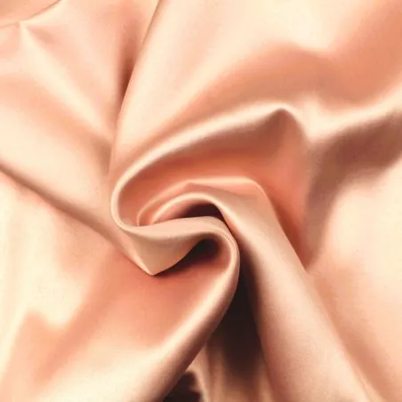 Tissus crêpe de polyester uni rose poudré